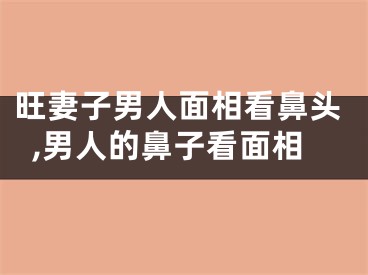 旺妻子男人面相看鼻头,男人的鼻子看面相