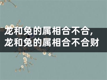 龙和兔的属相合不合,龙和兔的属相合不合财