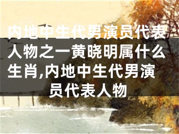 内地中生代男演员代表人物之一黄晓明属什么生肖,内地中生代男演员代表人物