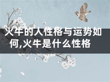 火牛的人性格与运势如何,火牛是什么性格