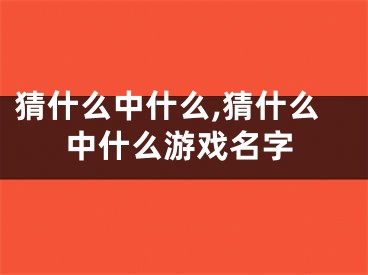 猜什么中什么,猜什么中什么游戏名字