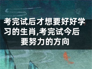 考完试后才想要好好学习的生肖,考完试今后要努力的方向