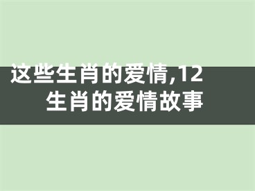 这些生肖的爱情,12生肖的爱情故事