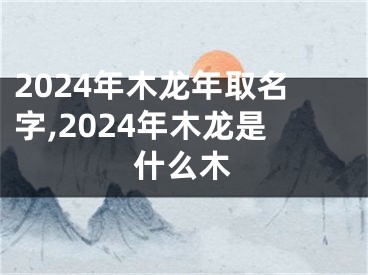 2024年木龙年取名字,2024年木龙是什么木