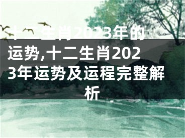 十二生肖2023年的运势,十二生肖2023年运势及运程完整解析