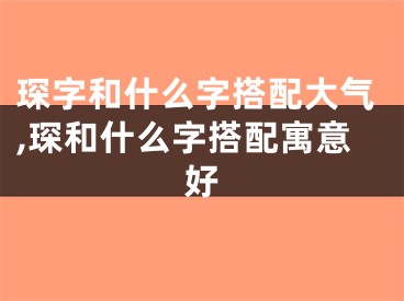 琛字和什么字搭配大气,琛和什么字搭配寓意好