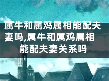 属牛和属鸡属相能配夫妻吗,属牛和属鸡属相能配夫妻关系吗