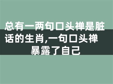 总有一两句口头禅是脏话的生肖,一句口头禅暴露了自己