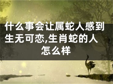 什么事会让属蛇人感到生无可恋,生肖蛇的人怎么样