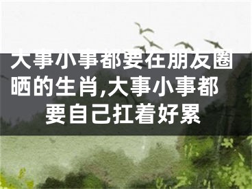 大事小事都要在朋友圈晒的生肖,大事小事都要自己扛着好累