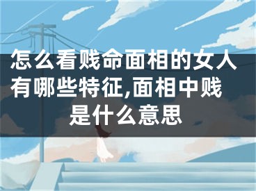 怎么看贱命面相的女人有哪些特征,面相中贱是什么意思