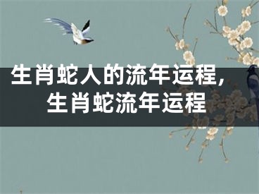 生肖蛇人的流年运程,生肖蛇流年运程