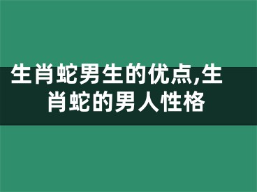 生肖蛇男生的优点,生肖蛇的男人性格