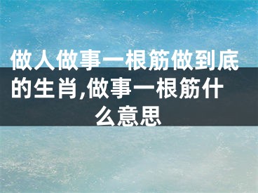 做人做事一根筋做到底的生肖,做事一根筋什么意思