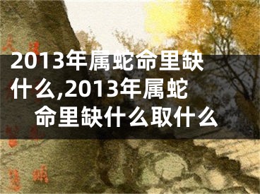 2013年属蛇命里缺什么,2013年属蛇命里缺什么取什么