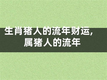 生肖猪人的流年财运,属猪人的流年