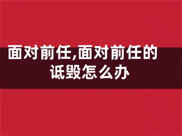 面对前任,面对前任的诋毁怎么办