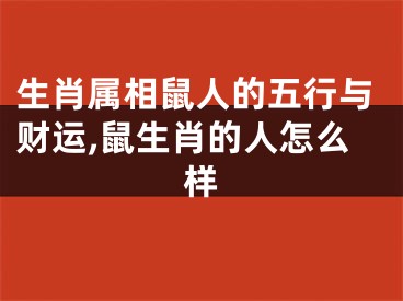 生肖属相鼠人的五行与财运,鼠生肖的人怎么样