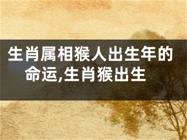 生肖属相猴人出生年的命运,生肖猴出生