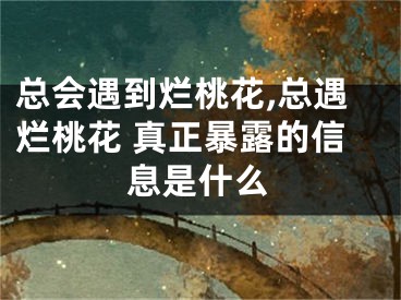 总会遇到烂桃花,总遇烂桃花 真正暴露的信息是什么