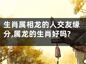 生肖属相龙的人交友缘分,属龙的生肖好吗?