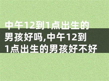 中午12到1点出生的男孩好吗,中午12到1点出生的男孩好不好