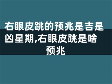 右眼皮跳的预兆是吉是凶星期,右眼皮跳是啥预兆