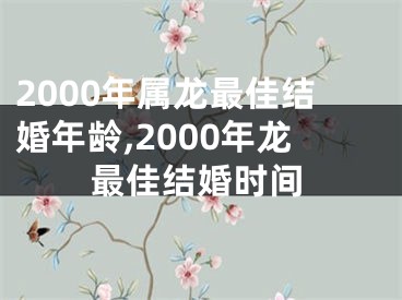 2000年属龙最佳结婚年龄,2000年龙最佳结婚时间