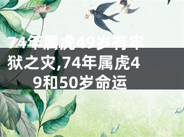 74年属虎49岁有牢狱之灾,74年属虎49和50岁命运