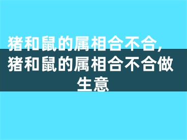 猪和鼠的属相合不合,猪和鼠的属相合不合做生意