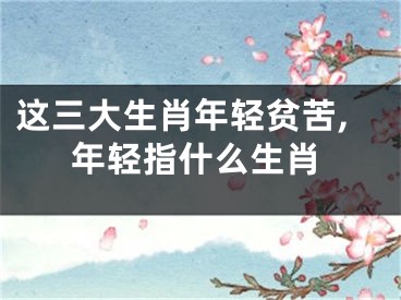 这三大生肖年轻贫苦,年轻指什么生肖