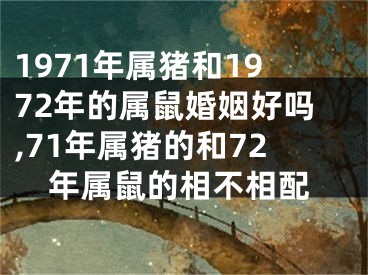 1971年属猪和1972年的属鼠婚姻好吗,71年属猪的和72年属鼠的相不相配