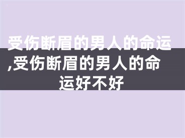 受伤断眉的男人的命运,受伤断眉的男人的命运好不好