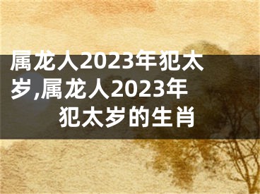 属龙人2023年犯太岁,属龙人2023年犯太岁的生肖