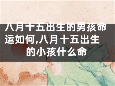 八月十五出生的男孩命运如何,八月十五出生的小孩什么命