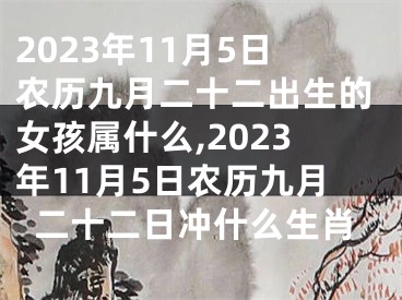 2023年11月5日农历九月二十二出生的女孩属什么,2023年11月5日农历九月二十二日冲什么生肖