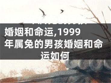 1999年属兔的男孩婚姻和命运,1999年属兔的男孩婚姻和命运如何