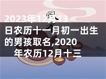 2023年12月13日农历十一月初一出生的男孩取名,2020年农历12月十三