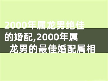 2000年属龙男绝佳的婚配,2000年属龙男的最佳婚配属相