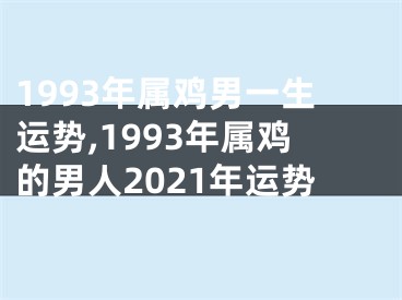 1993年属鸡男一生运势,1993年属鸡的男人2021年运势