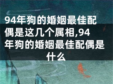 94年狗的婚姻最佳配偶是这几个属相,94年狗的婚姻最佳配偶是什么