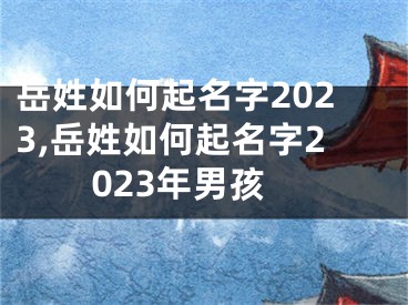 岳姓如何起名字2023,岳姓如何起名字2023年男孩