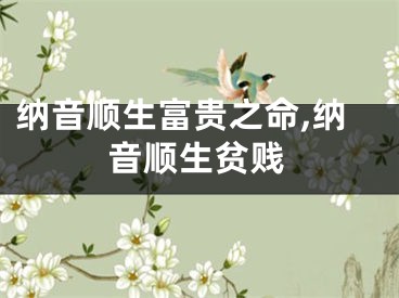 纳音顺生富贵之命,纳音顺生贫贱