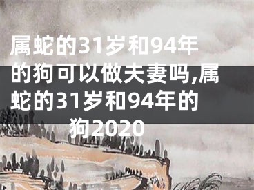 属蛇的31岁和94年的狗可以做夫妻吗,属蛇的31岁和94年的狗2020