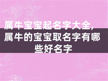 属牛宝宝起名字大全,属牛的宝宝取名字有哪些好名字