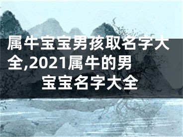 属牛宝宝男孩取名字大全,2021属牛的男宝宝名字大全