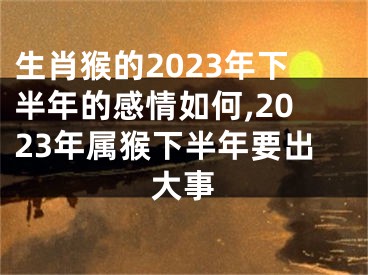 生肖猴的2023年下半年的感情如何,2023年属猴下半年要出大事