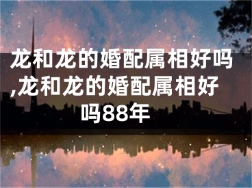 龙和龙的婚配属相好吗,龙和龙的婚配属相好吗88年