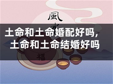 土命和土命婚配好吗,土命和土命结婚好吗