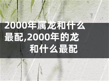 2000年属龙和什么最配,2000年的龙和什么最配